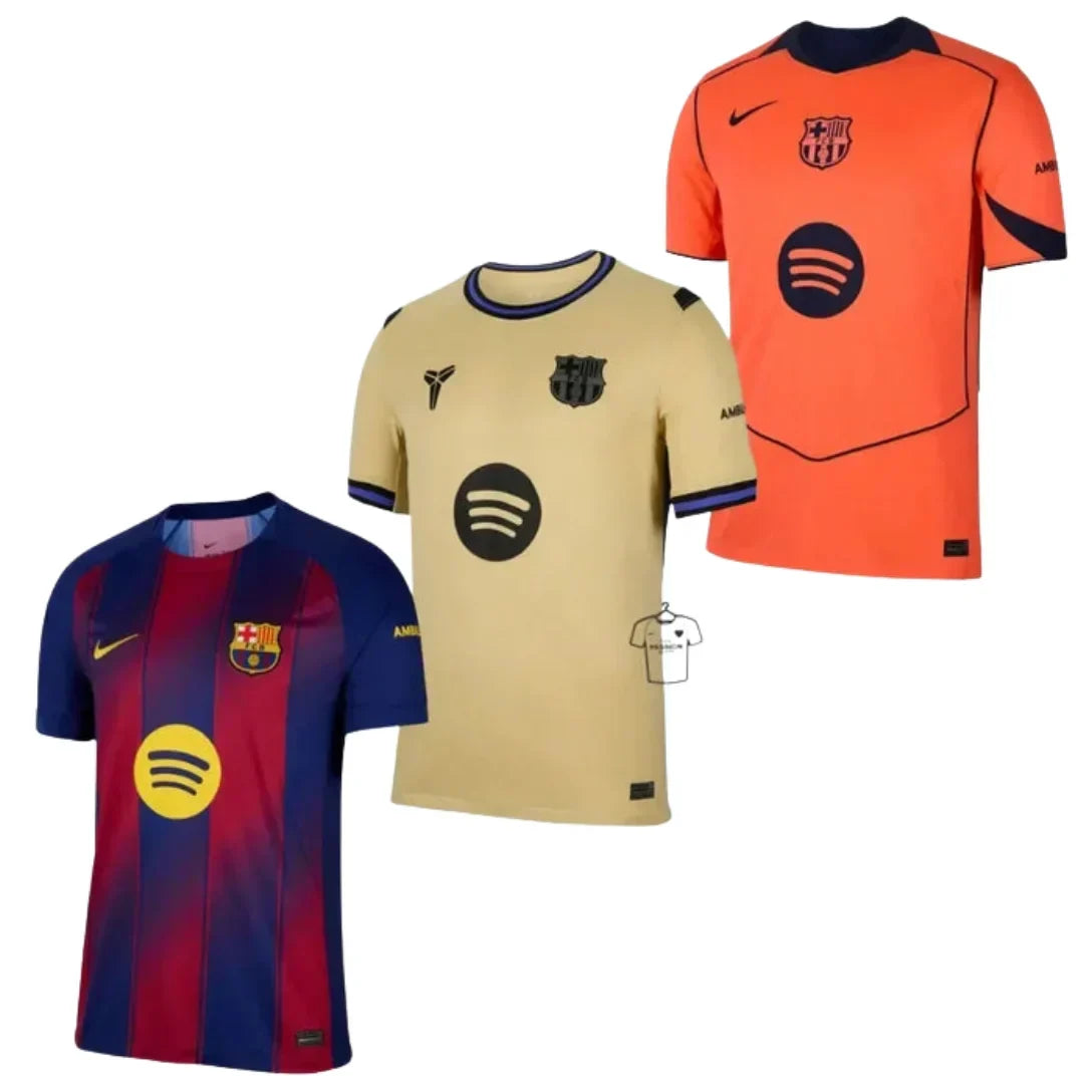 Combo Barcelona 3 Jerseys 25/26 for $89.90 Free Shipping Worldwide
