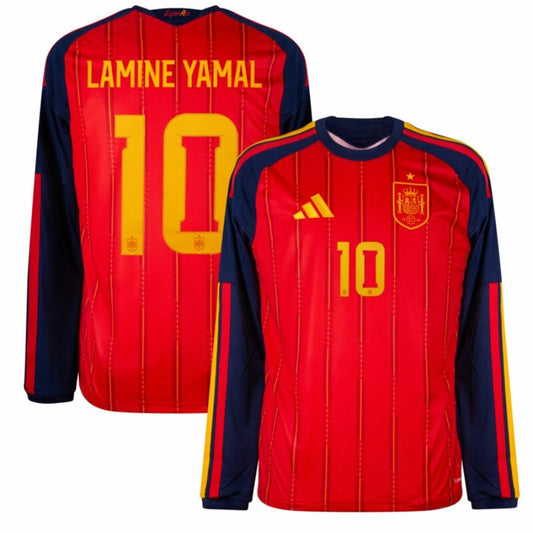 Spain Home Lamine Yamal 10 Fan Long Sleeve Shirt 2026-2027