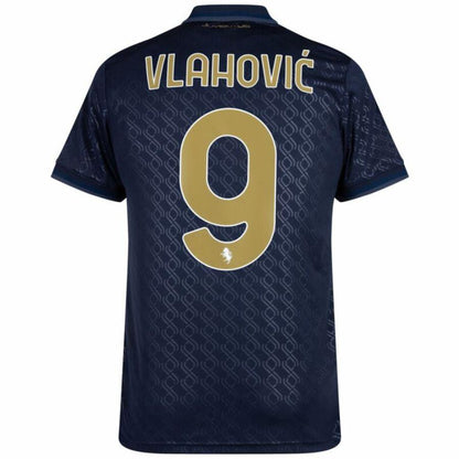 Juventus Vlahovic 9 Third 2024/25 Patches UCL UEFA Foundation (Official Printing)